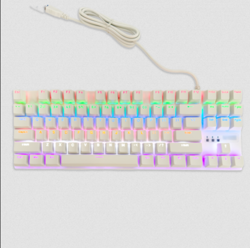 Teclado mecánico 87 teclas blanco